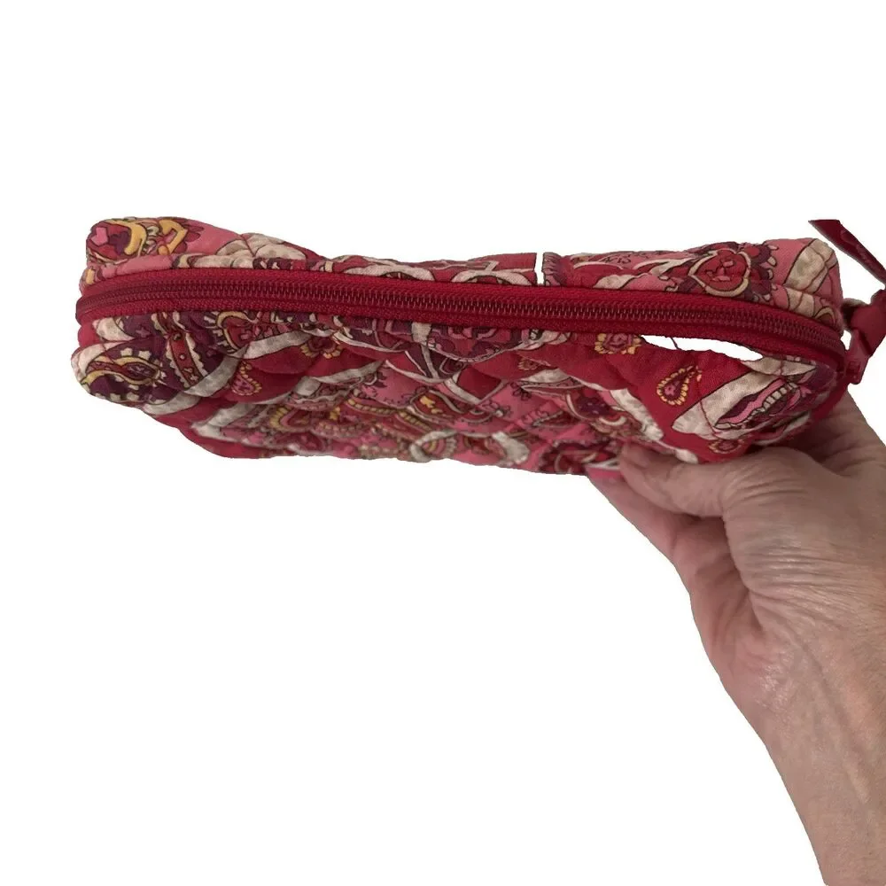 Vera Bradley Makeup Pouch Red Paisley Zipper